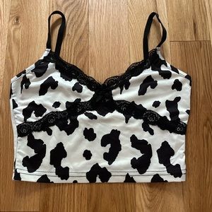 Cowprint crop top
